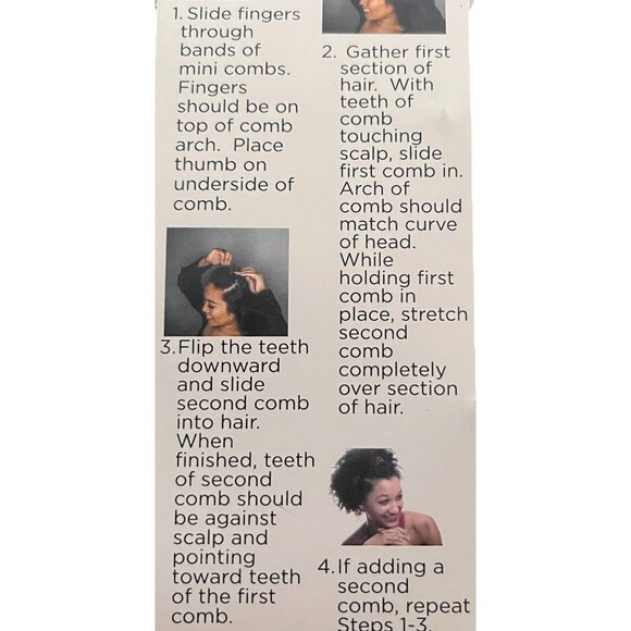 Zumma Mini Hair Sectioning Combs Lot of 2  with Elastic Beaded Connectors - Picture 3 of 3